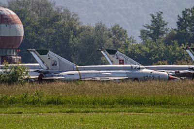 MiG-21MA (1203) at Sliac in open store, click to enlarge Aviation Photography Slovakia