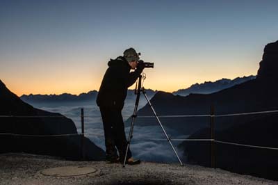 If you start the walk very early you will be able to photograph the sun coming up from the control tower at the top, click to enlarge image 072_2385w5 Axalp Air Power Demonstration